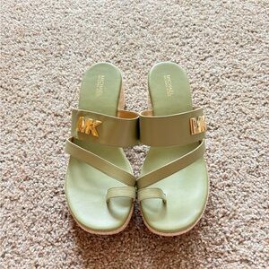 Sage Green Michael Kors Wedge Sandals